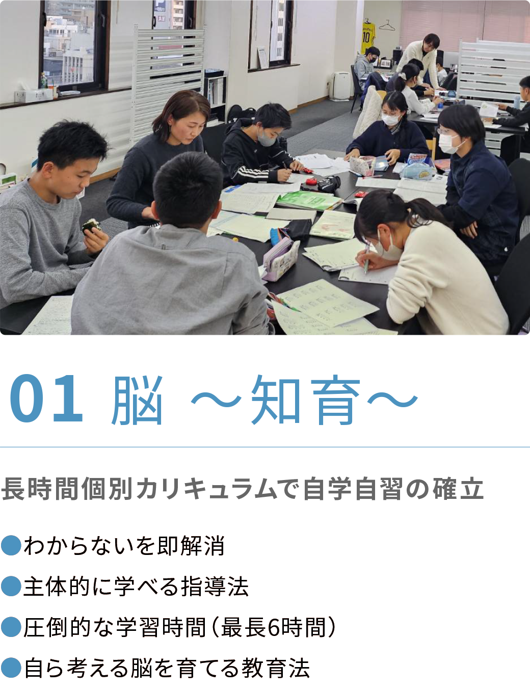 長時間個別カリキュラムで自学自習の確率